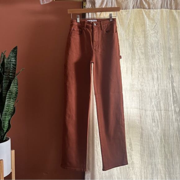 DAZE Sundaze Utility Pant Straight Jeans Workwear Caramel Burnt Orange NEW Sz 24 - Picture 1 of 8